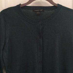 Hunter green August Silk long sleeve cardigan